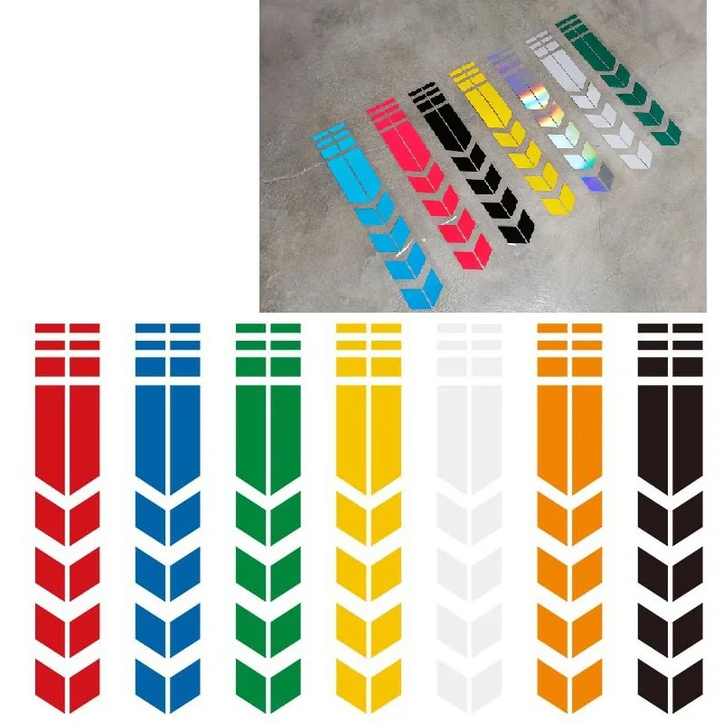 

1Pc Universal Motorcycle Stickers Safety Warning Arrow Stripe Wheel Fender Paste Waterproof Oilproof Reflective Decorative Decal