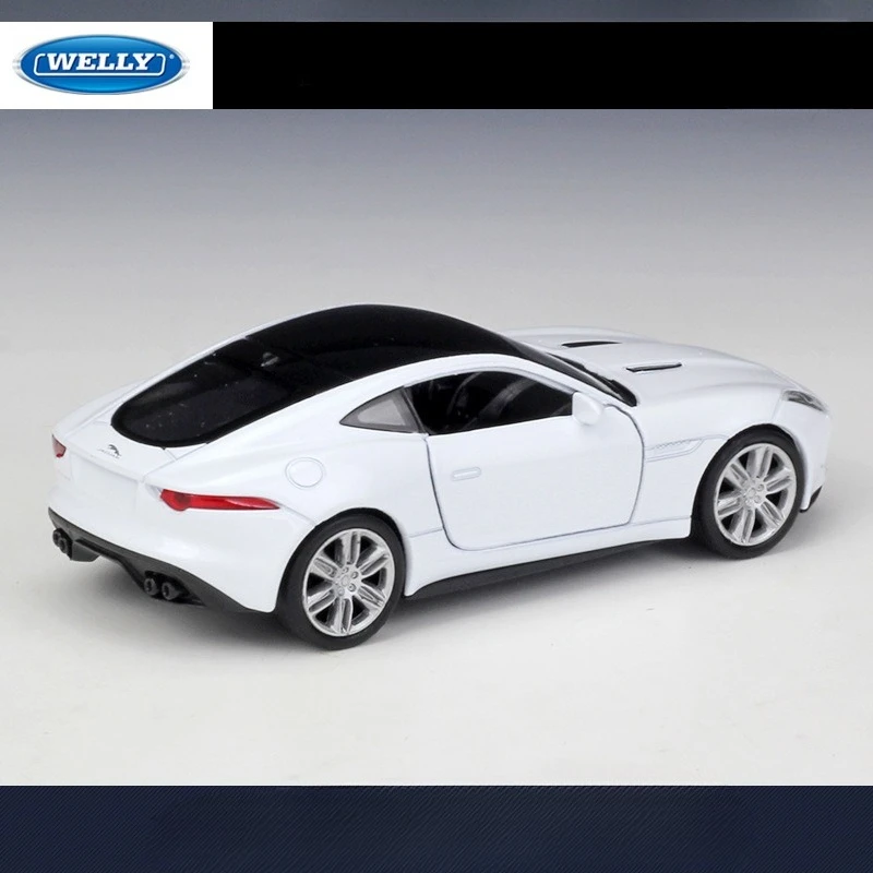 WELLY Simulation 1:36 Jaguar F-Type Coupe Diecast Car Model Pull Back Toy Vehicle Children Boy Birthday Gift Home Decoration