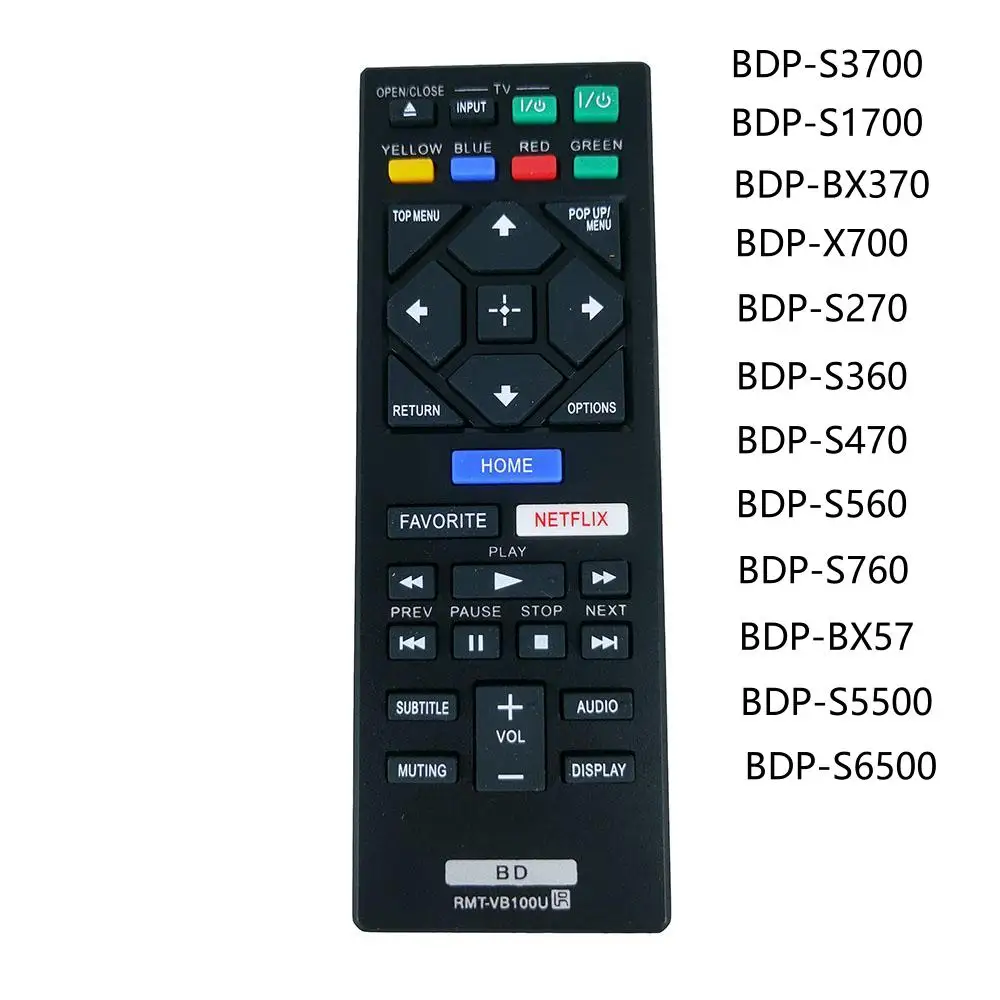 Новый пульт дистанционного управления RMT-VB100U, подходящий для DVD-плеера Sony Blu-ray BDP-S1500 BDP-S5500 BDP-S6500 BDP-S3500 BDP-S3700 BDP-BX150 Новый пульт дистанционного управления RMT-VB100U, подходящий для DVD-плеера Sony Blu-ray BDP-S1500 BDP-S5500 BDP-S6500 BDP-S3500 BDP-S3700 BDP-BX150
