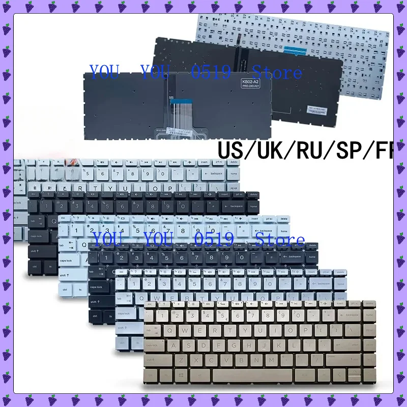 Us/Uk/Ru/Sp/Fr Laptop Keyboard For Hp 14-DA 14-BD 14-CB 14-CC 14-DQ 14-FQ 14-DK 14-DH 14-CE 14-CK 14-CY 14-CF 14-CM 14-DG 14-CD