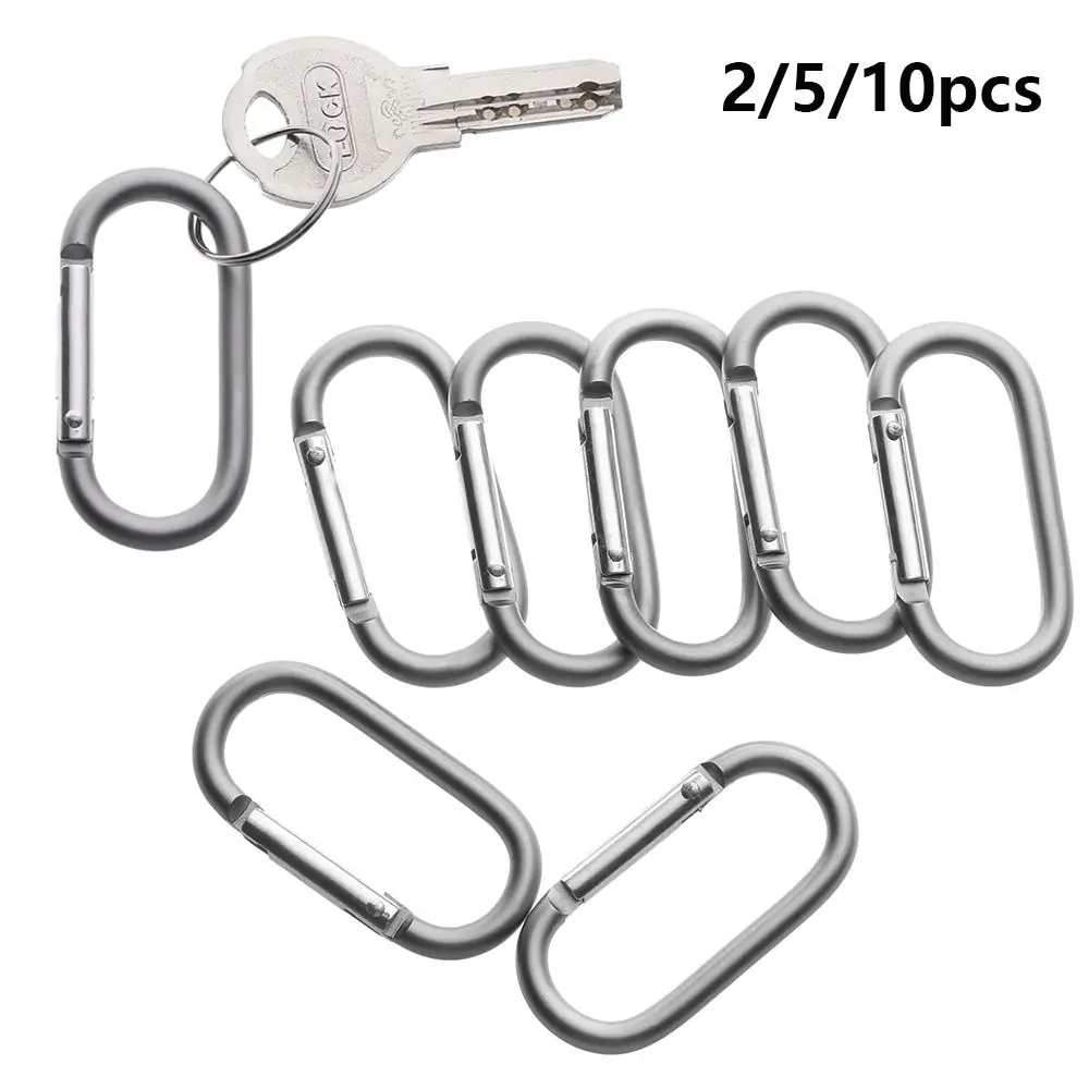 2/5/10Pcs Carabiner Travel Kit Camping Equipment Alloy Aluminum Survival Gear Camp Mountaineering Hook Carabiners High Quality