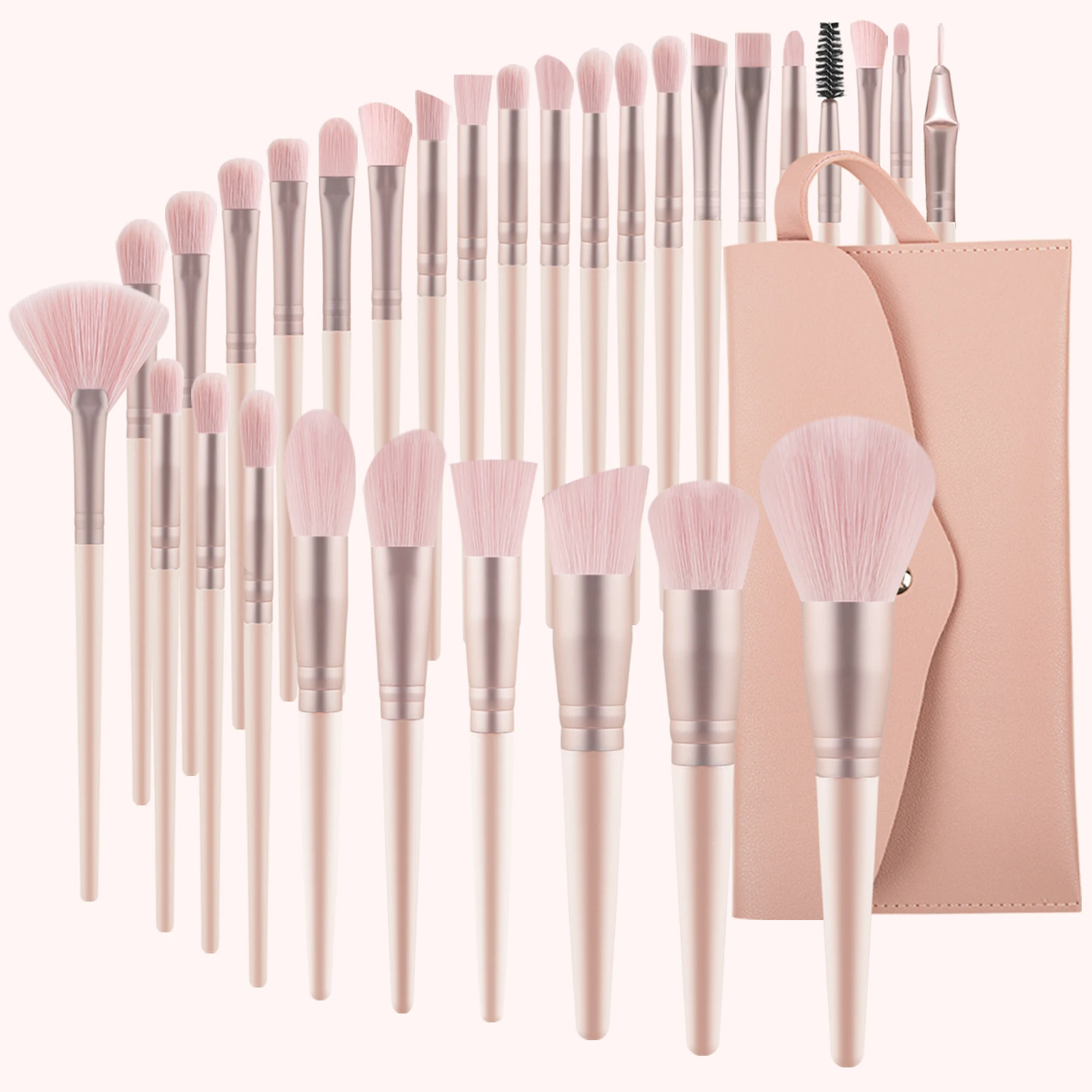 30 Makeup Brush Set with Storage Bag, Complete Makeup Tools for Foundation, Blush and Concealer - Ideal Gift for Makeup Lovers