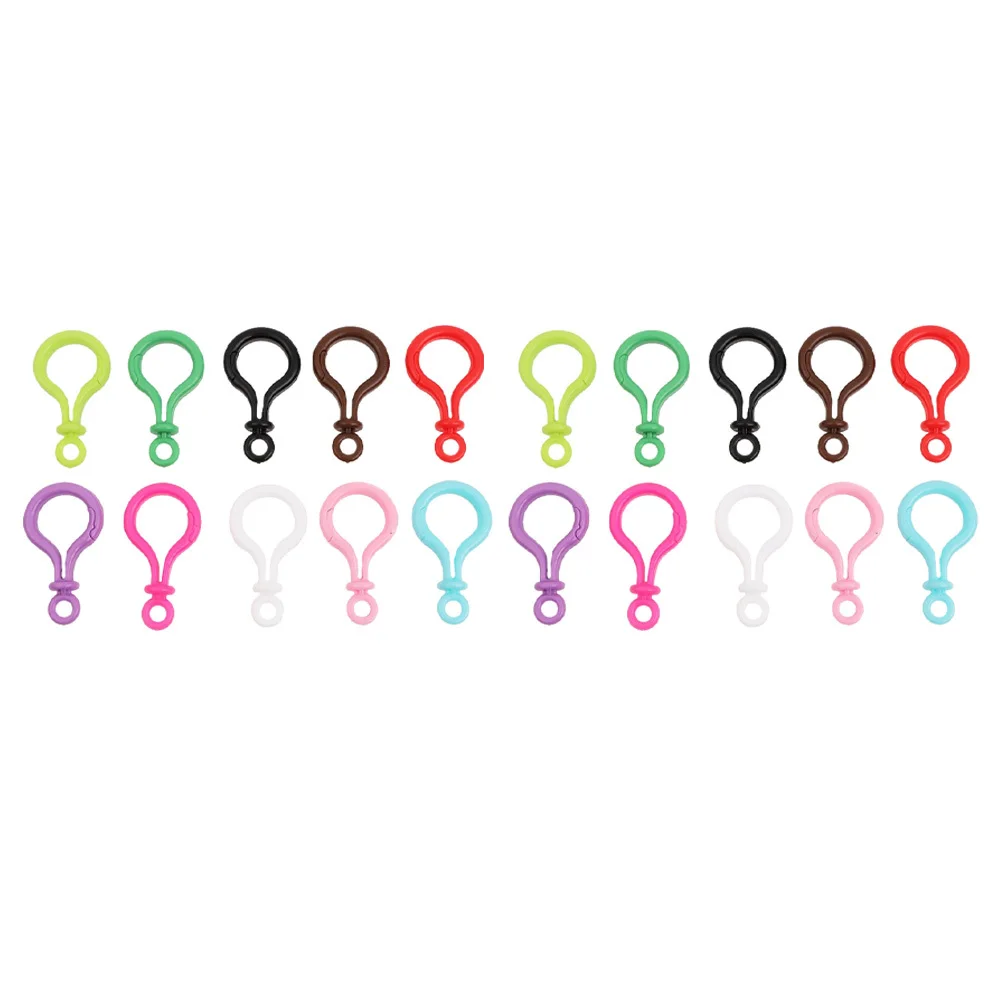 

32pcs Colorful Bulb Keychain Premium Plastic Multi-Function Clips For Diy Jewelry Making Lanyard Hanging Accessory Key Supply