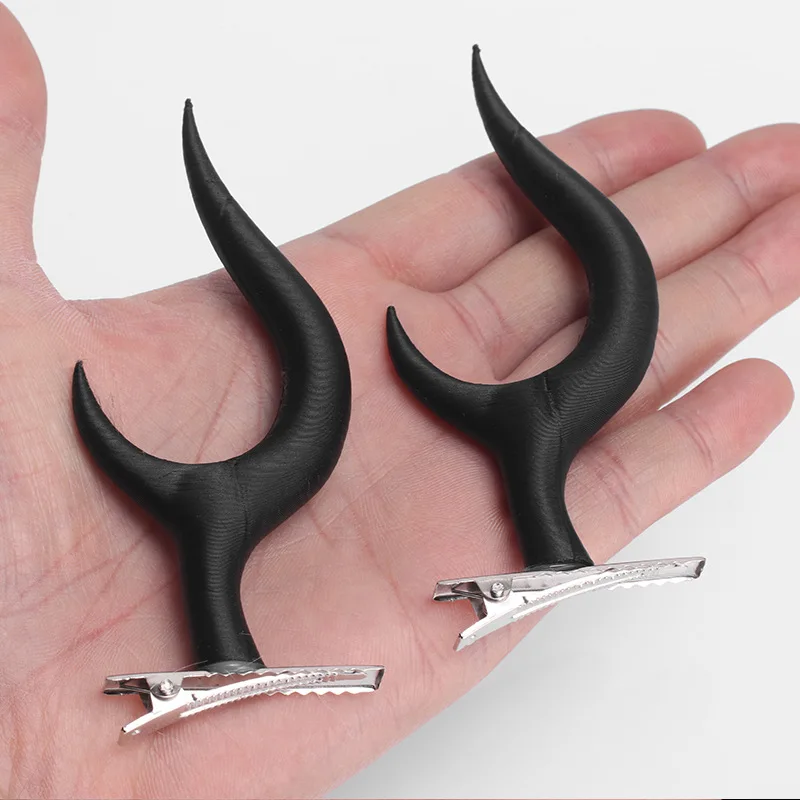 

Anime Alastor Cosplay Headwear Black Antler Horn Hairpin Demon Hair Clip Halloween Hair Accessories for Alastor Hazbin Hotel