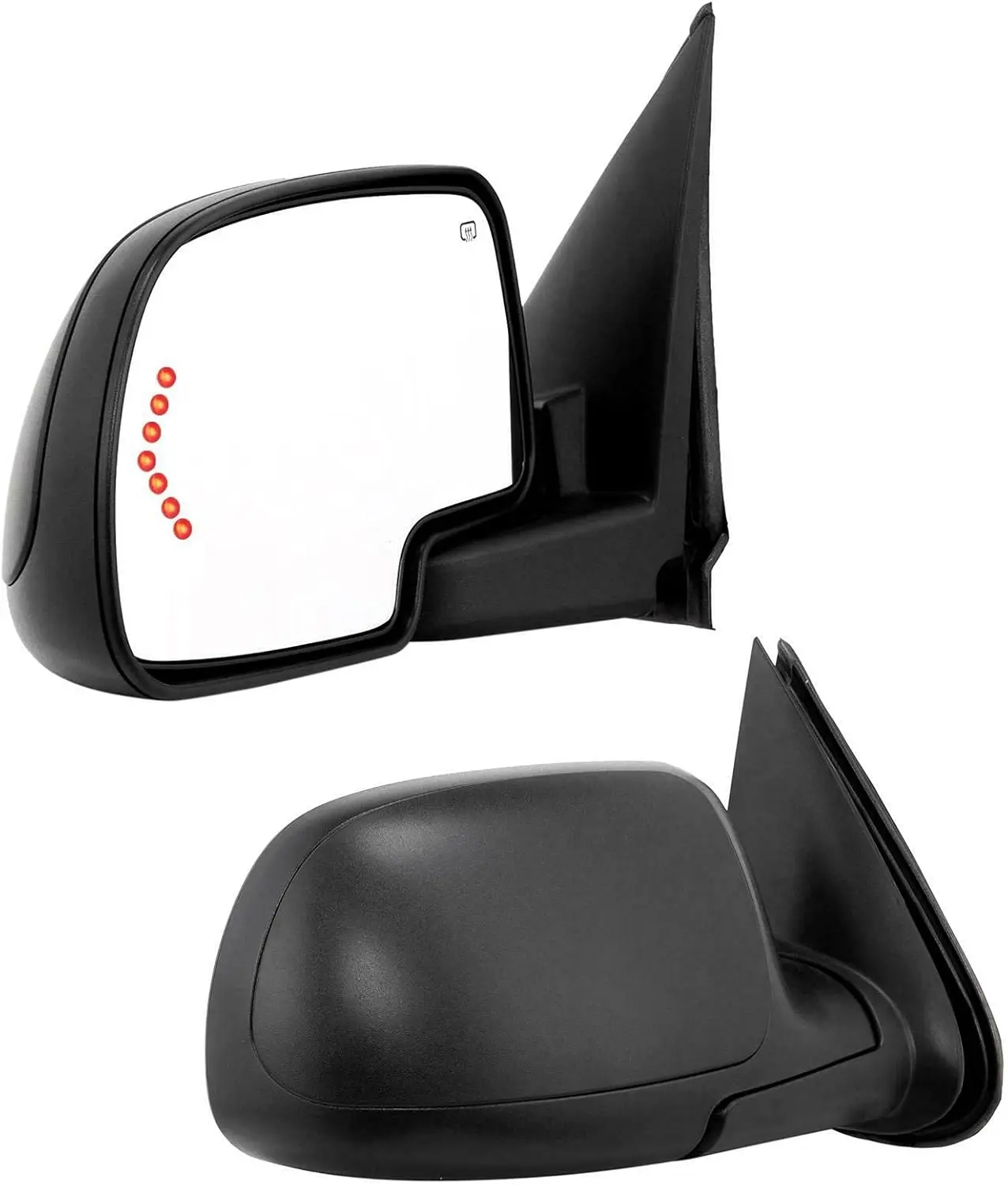 Vehicle Side View Mirrors for 2003-2007 Full-Size Trucks, Plastic, Black, Compatible Design