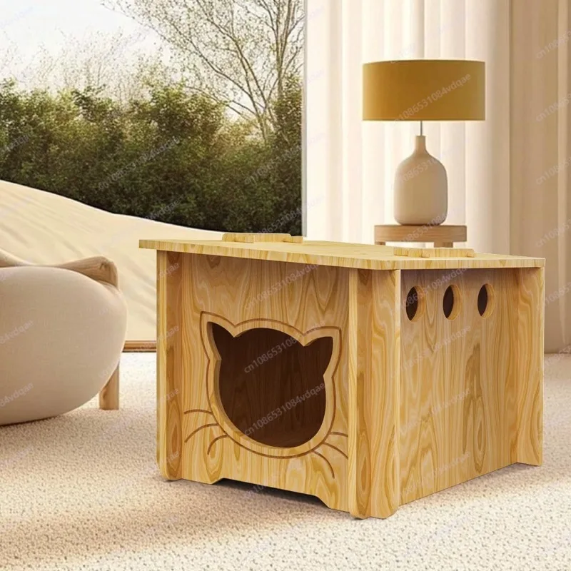 

Solid wood cat nest Cat climbing frame multi-functionalpetnestsisal integrated cAt house furniture villa caT clawboard CaT house