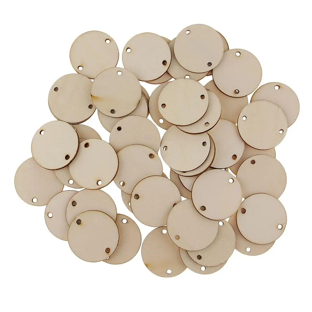 Wooden Embellishment Circles Unfinished Wood Discs for DIY Art Crafts Home Party Wedding Versatile Wood Block Projects