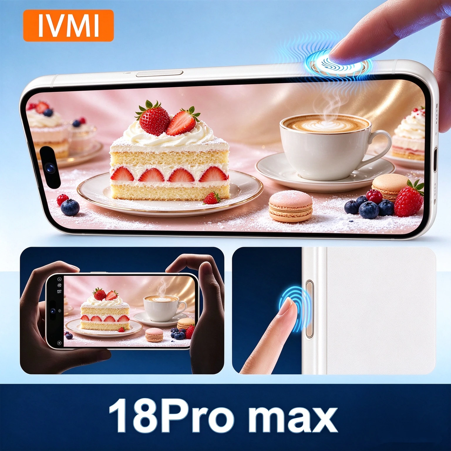 IVMI New 1 8Pro Max affordable Smartphone4GB RAM 32GB ROM Android12 Dual Camera Face ID Unlocked 4G Support Google Play Store