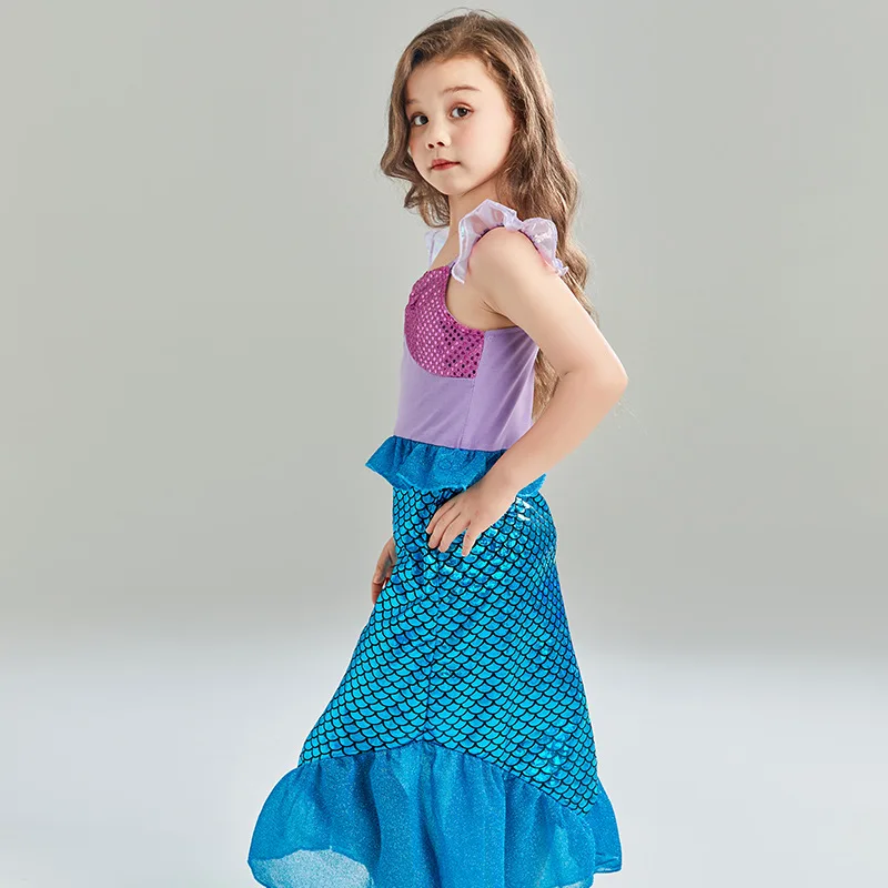 Precioso vestido de sirena para niñas, disfraces de princesa para baile de graduación, fiesta de cumpleaños para niños, vestido de fantasía para carnaval, ropa de Halloween