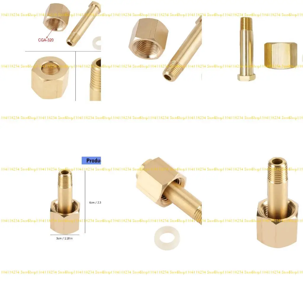 

P9FB Professional High Pressure Brass CGA 320 Threaded Adapters Connection Nut Suitable For Gas Regulators & Cylinder Valves