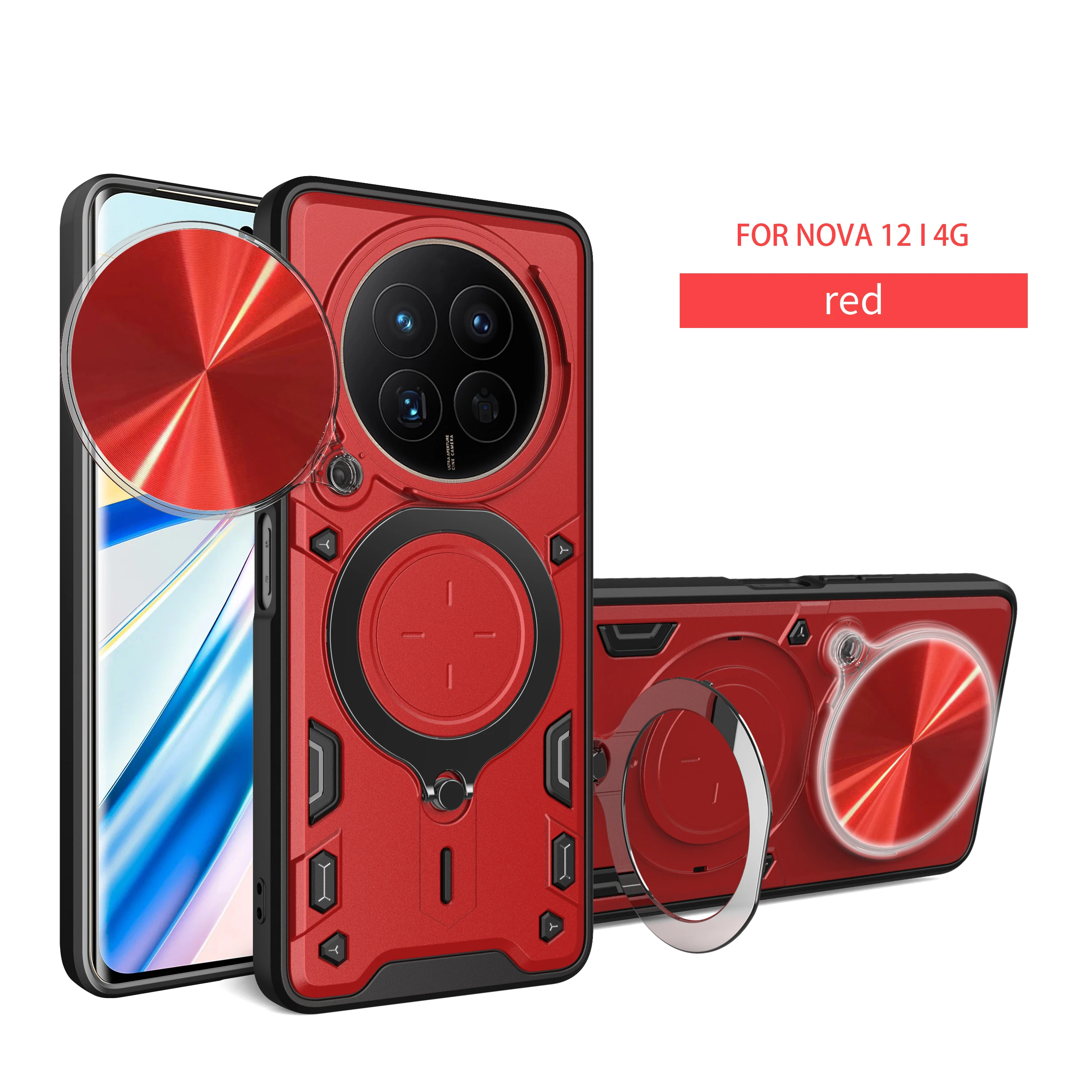For Huawei Nova 12i Phone Case Huawei Nova 13i Case Heavy Duty Rugged Armor Magnetic Bracket CaseSlide Camera Protection Cover