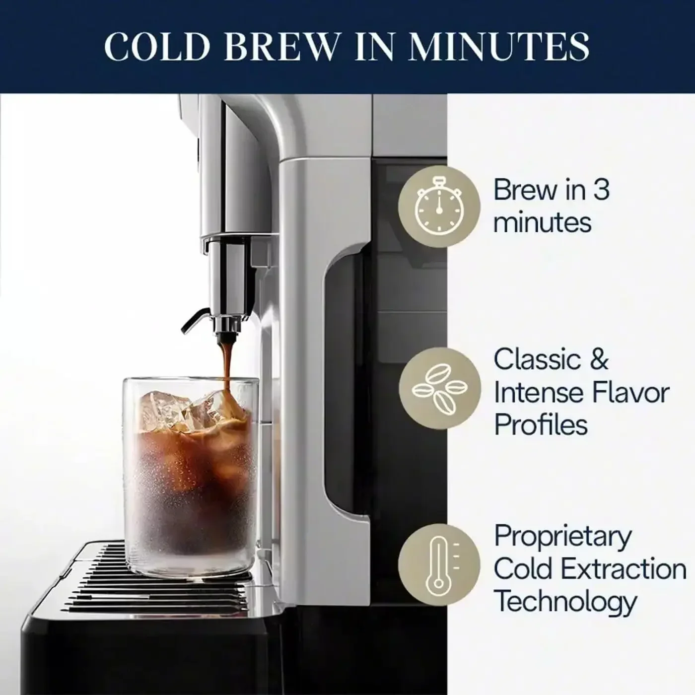 De'Longhi Eletta Explore Machine à expresso avec brassage à froid, mousseur à lait chaud et froid automatique pour 50 + recettes One Touch