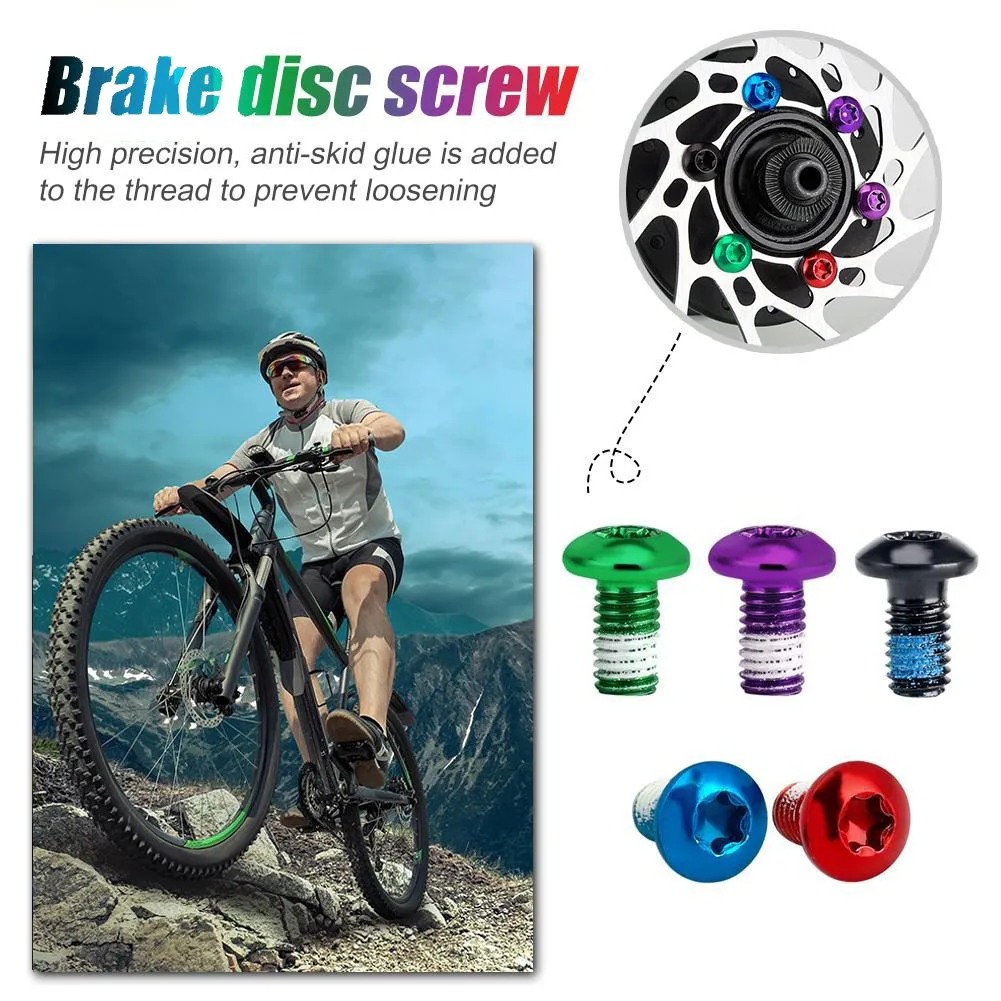 

Disk Brake Rotors Bolts Steel M5x9mm For MTB-Bike Bicycle Brakes Disc Screws Prevent Loosen Bicycle Accessories 12pcs 6colors