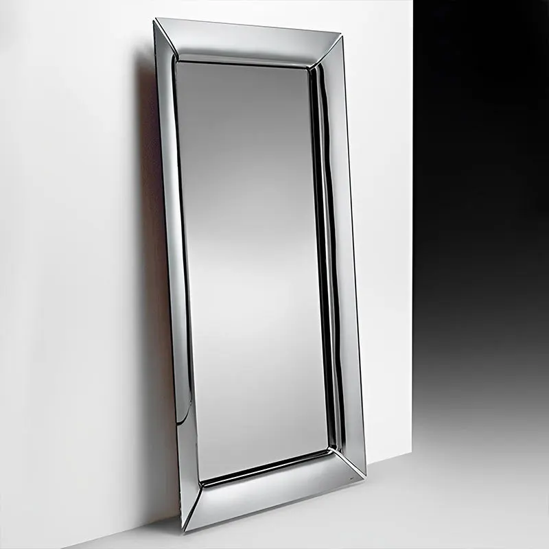 

Metal floor mirror full body multi-purpose bathroom mirror household villa bedroom dressing mirror