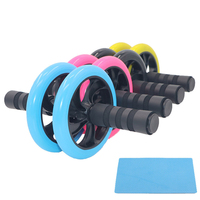 Double wheel colorful abdominal exercise wheel, abdominal muscle trainer, suitable for core exercises at home and in the gym
