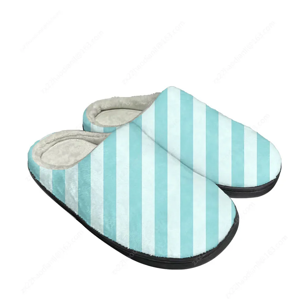 Color Striped Home Cotton Custom Slippers High Quality Mens Womens Teenager Plush Fashion Casual Keep Warm Shoes Thermal Slipper