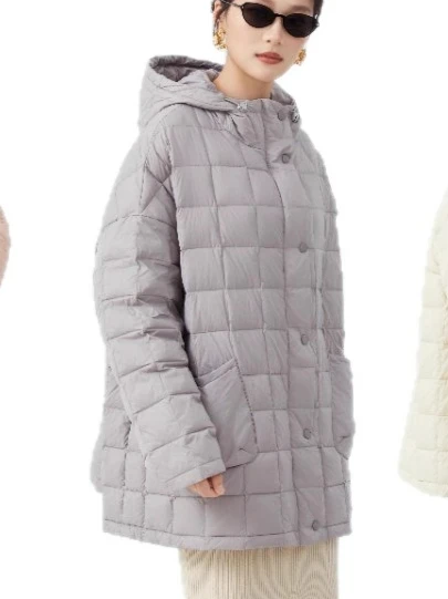 Winter New Fashion Women's Down Jacket Commuting Hooded White Duck Down Lightweight Down Jacket