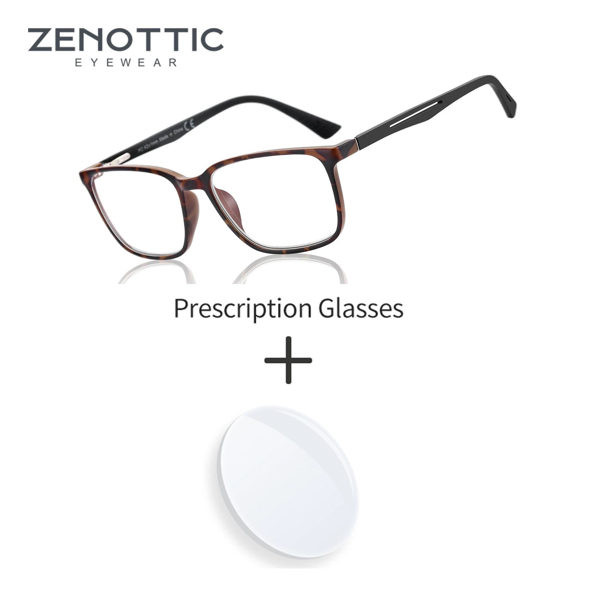 

ZENOTTIC Unisex Square Prescription Glasses with Photochromic & Blue Light Filter Lenses for Myopia Hyperopia Progressive