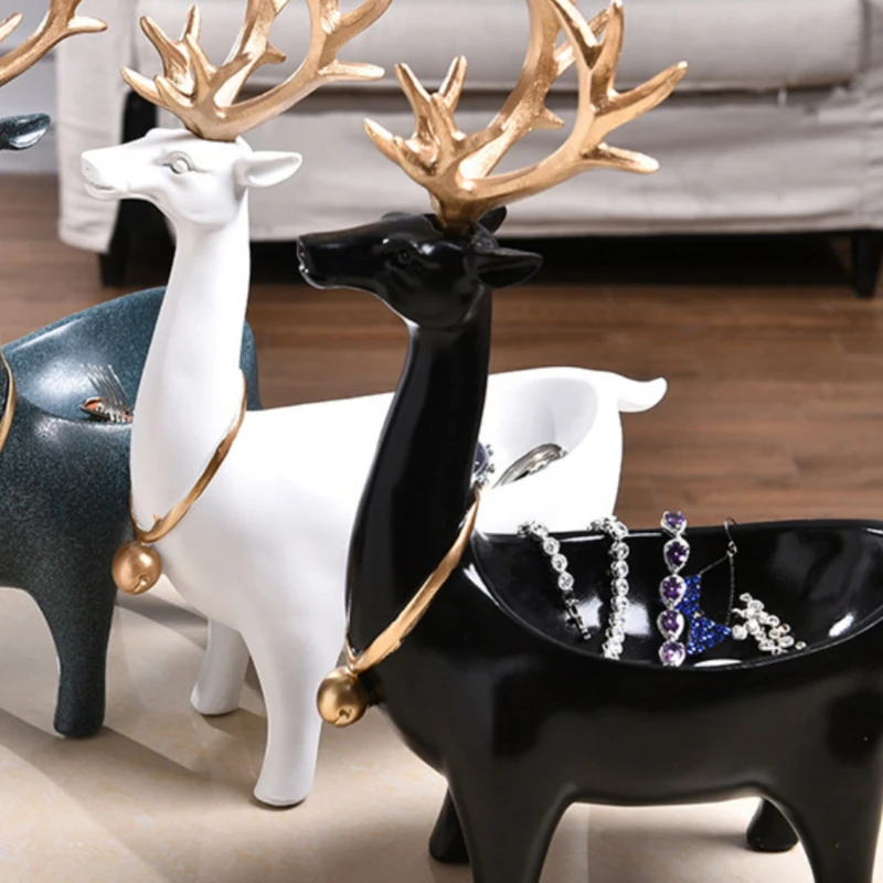 

Nordic creative resin deer simple shoe cabinet entrance coffee table storage key box home housewarming gift decorative ornament