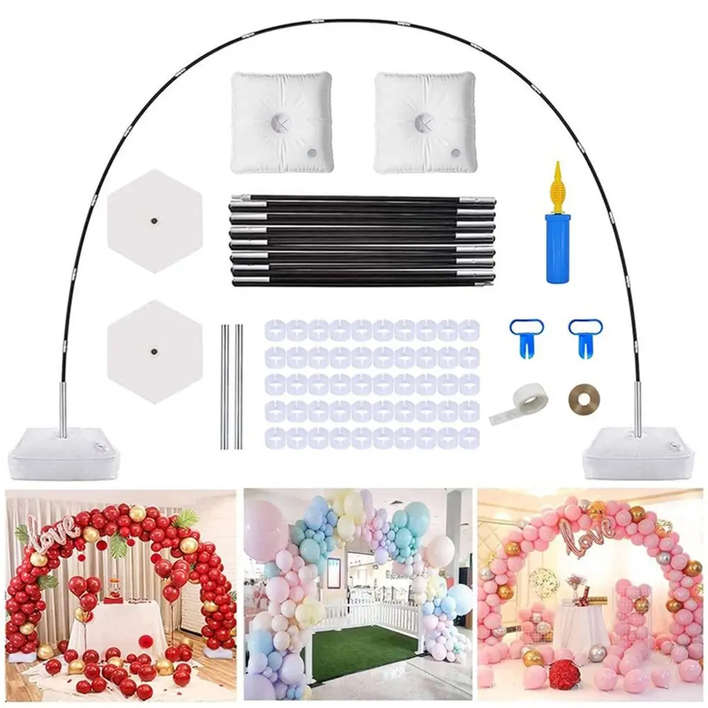 

Adjustable Balloon Arch Kit Semicircle Frame 15 Fiber Rods Balloon Stand Holder with Accessories Balloon Arch Support Wedding