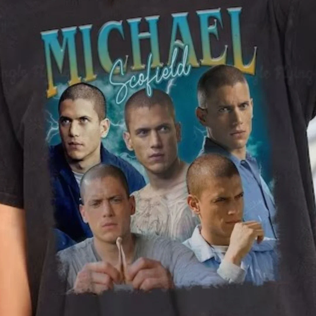 Michael Scofield Vintage Bootleg Shirt Homage Prison Break Tshirts For Men Luxury