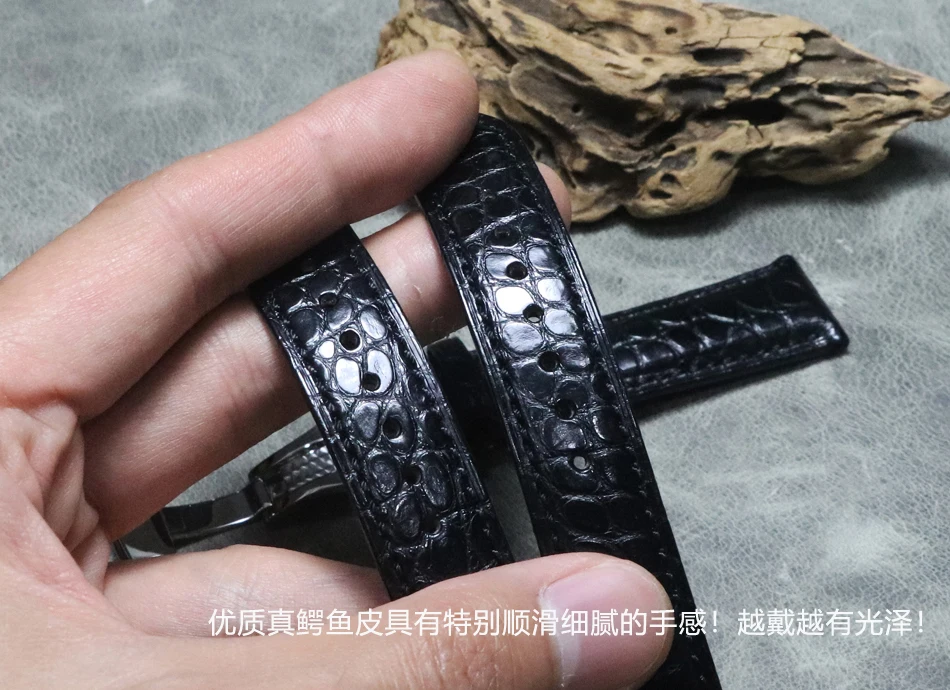 Butterfly Buckle Crocodile Leather watchband 18mm 19mm 20mm 21mm 22mm Luxury Genuine Alligator Watch Straps Bands Watch chain