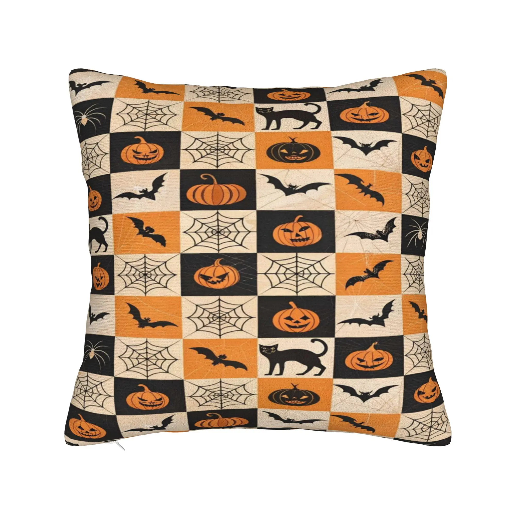 Vintage Collage Halloween Pillow Cover  Cute Funny Pillow Case For Living Room Chair Soft Pillowcases Gift Idea