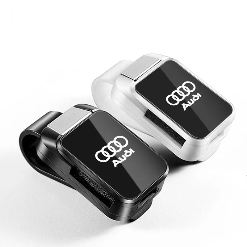 1PCS Car Glasses Holder Storage LOGO Emblem For Audi A3 A4 B5 B6 B8 A3 8P 8V 8L A5 A6 C6 C5 A1 A7 A8 Q2 Q3 TT RS Accessories