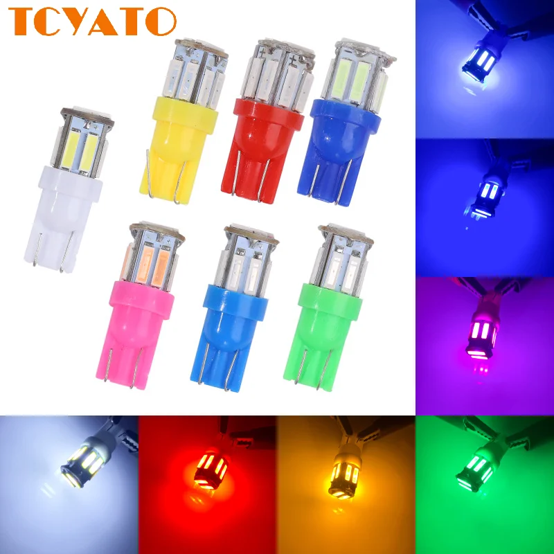 

TCYATO Automobile led width indicator light T10 7020 10LED license plate light W5W door edge small light