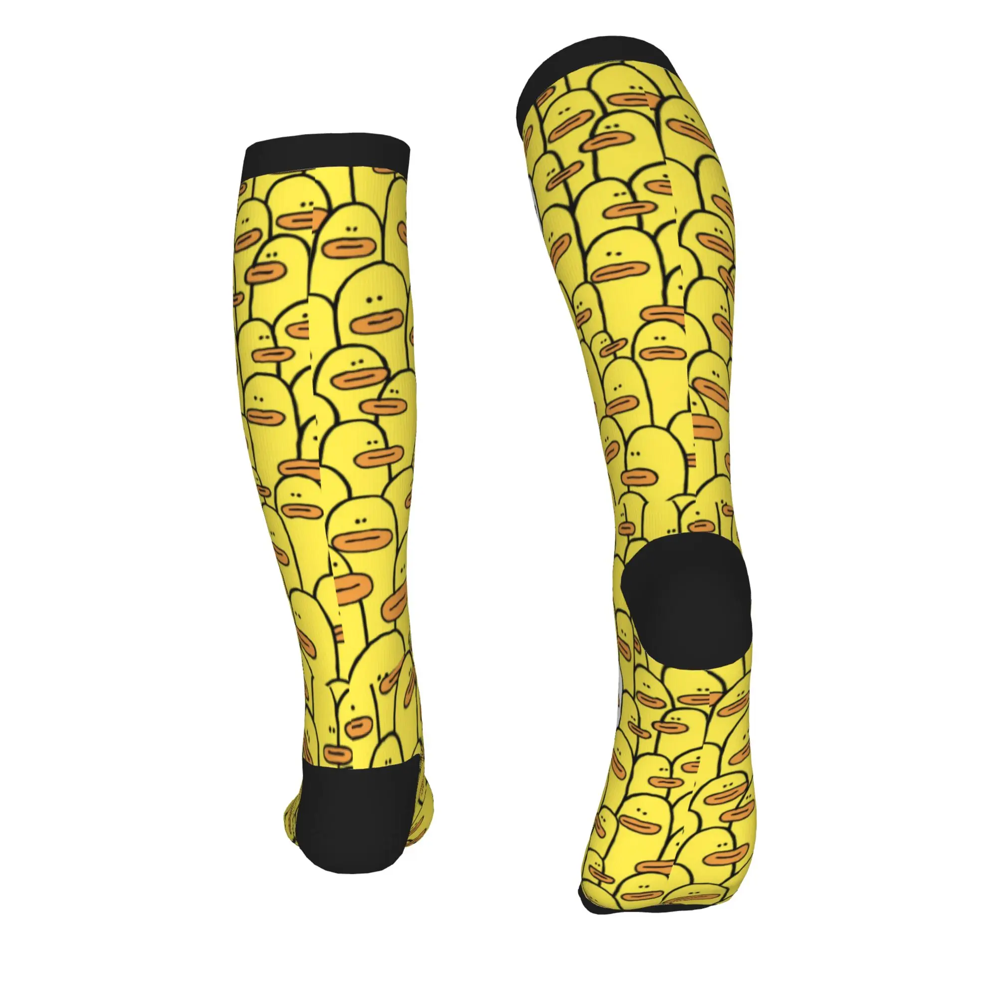 Yellow Classic Rubber Duck Gothic Dress Socks for Men Women Warm Funny Novelty  Sports Compression Socks view 3