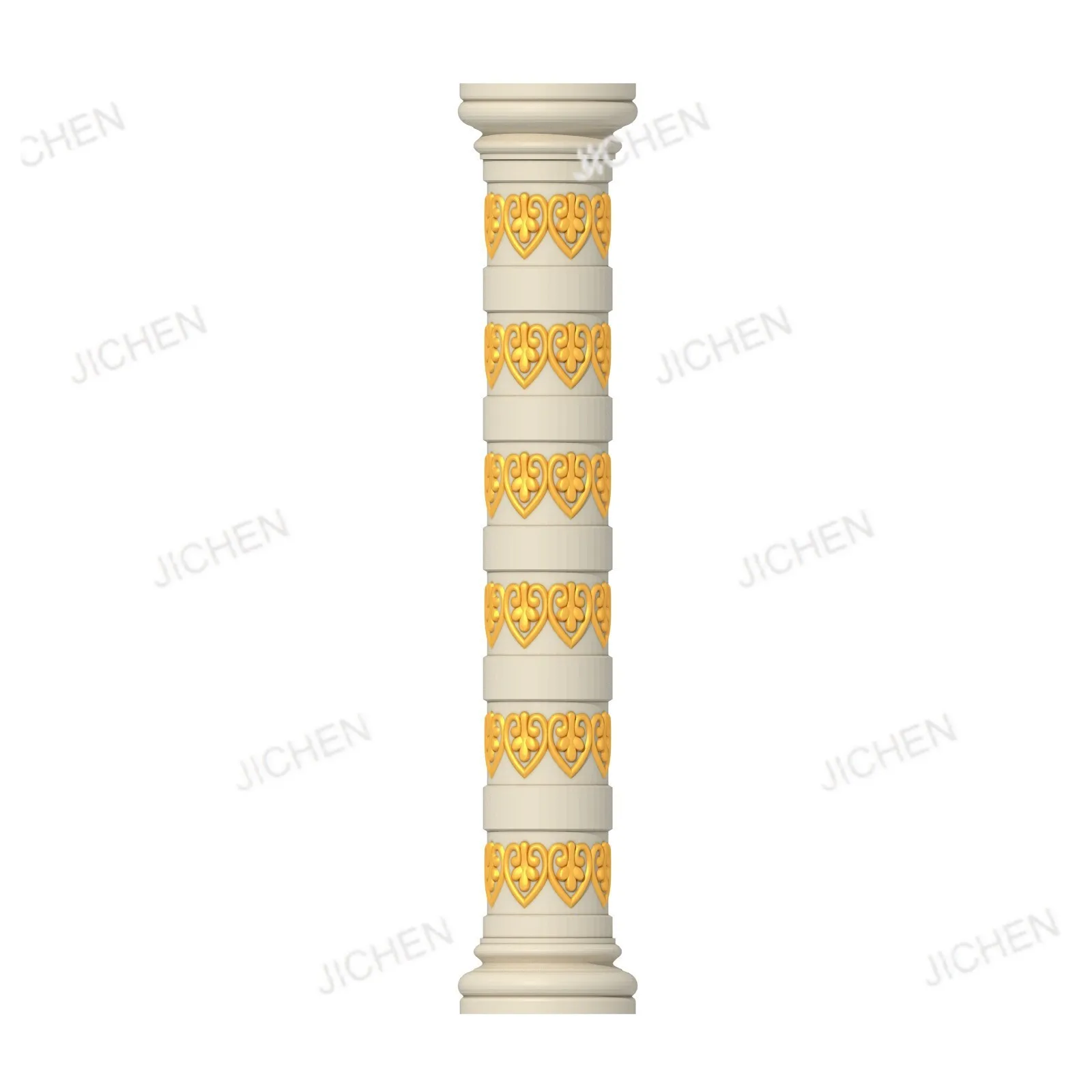 

Threaded cylinder decoration European-style villa exterior wall strip-shaped return heart-shaped cylinder ABS thickened