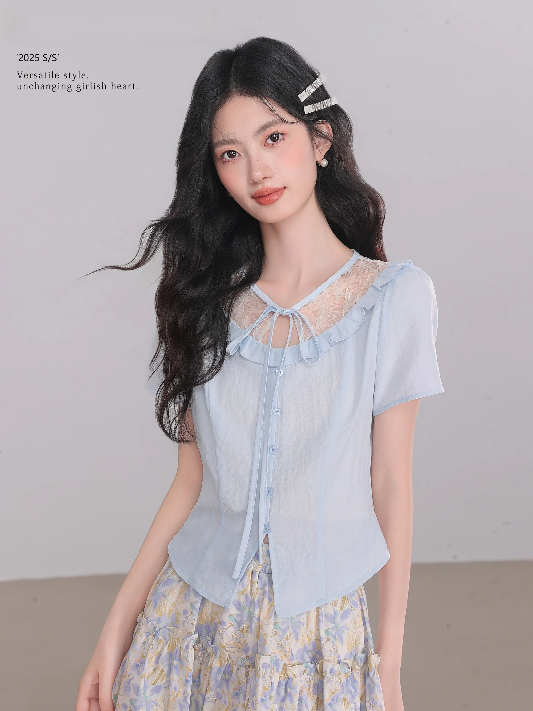 

Slim Fit ort Sve Dstring Ne Top Women's Summer New Sle Waist Cinching irt round Ne Pure Color Bamboo Fiber