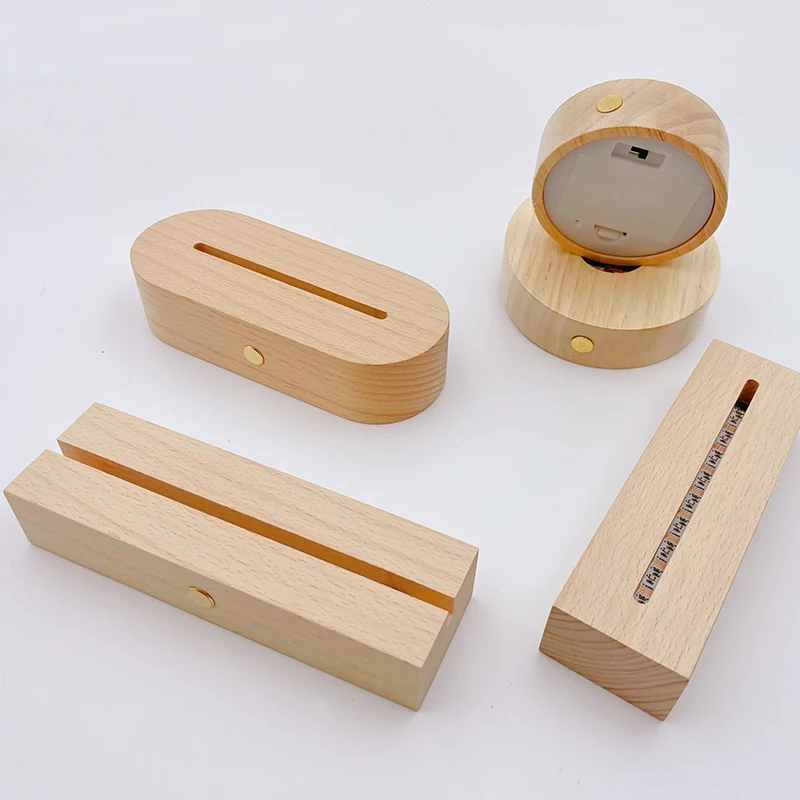 Battery Operated 5mm RGB Multi Color Lights Wooden Base Led with Touch Sensor for Acrylic Crystal Resin Night Lamps