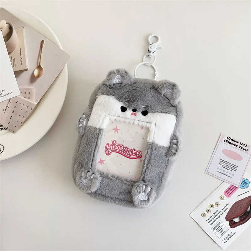 3 Inch Small Card Cartoon Animal Plush Card Holder Hanging Postcard Collectible Card Protector Idol Photo Card Photocards Holder