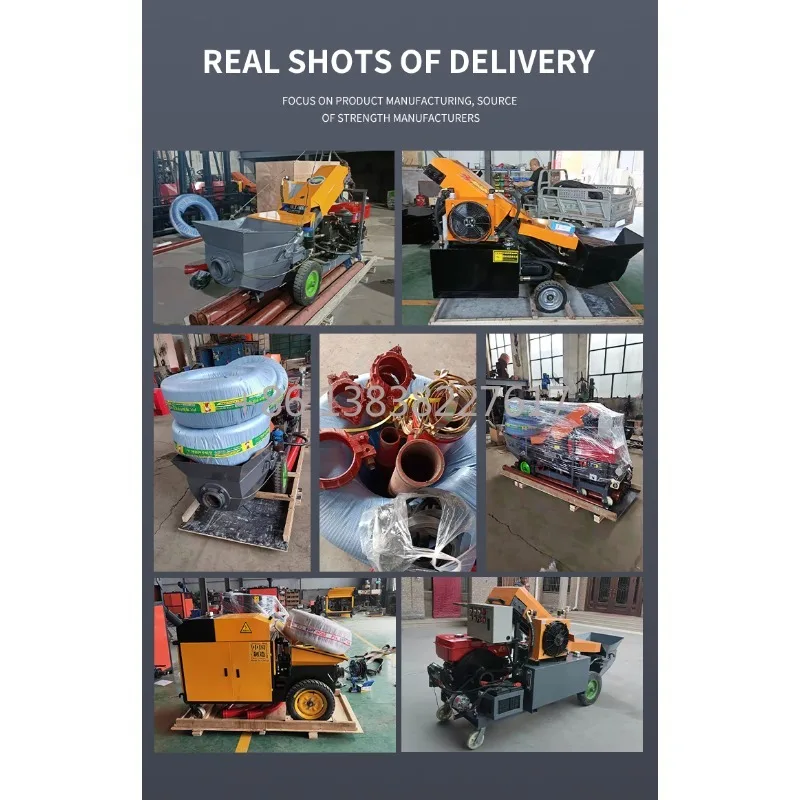 Mobile High-pressure Concrete Pump Two-in-one Manual Remote Control Long-distance Efficient Delivery One-button Emergency Stop