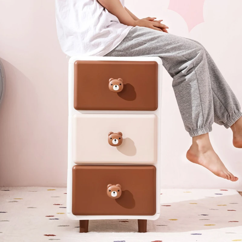 Mesita de noche de estilo nórdico para niños, mueble de dormitorio de estilo coreano, color rosa, YN50CN