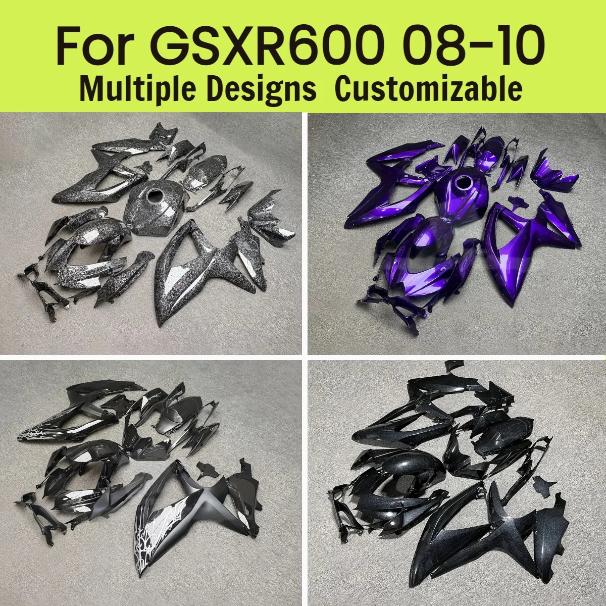 

High Quality Fairings GSXR 600 750 2008 2009 2010 Motorcycle Fairing Kit ABS Injection Bodywork Set for GSXR600 GSXR750 08 09 10