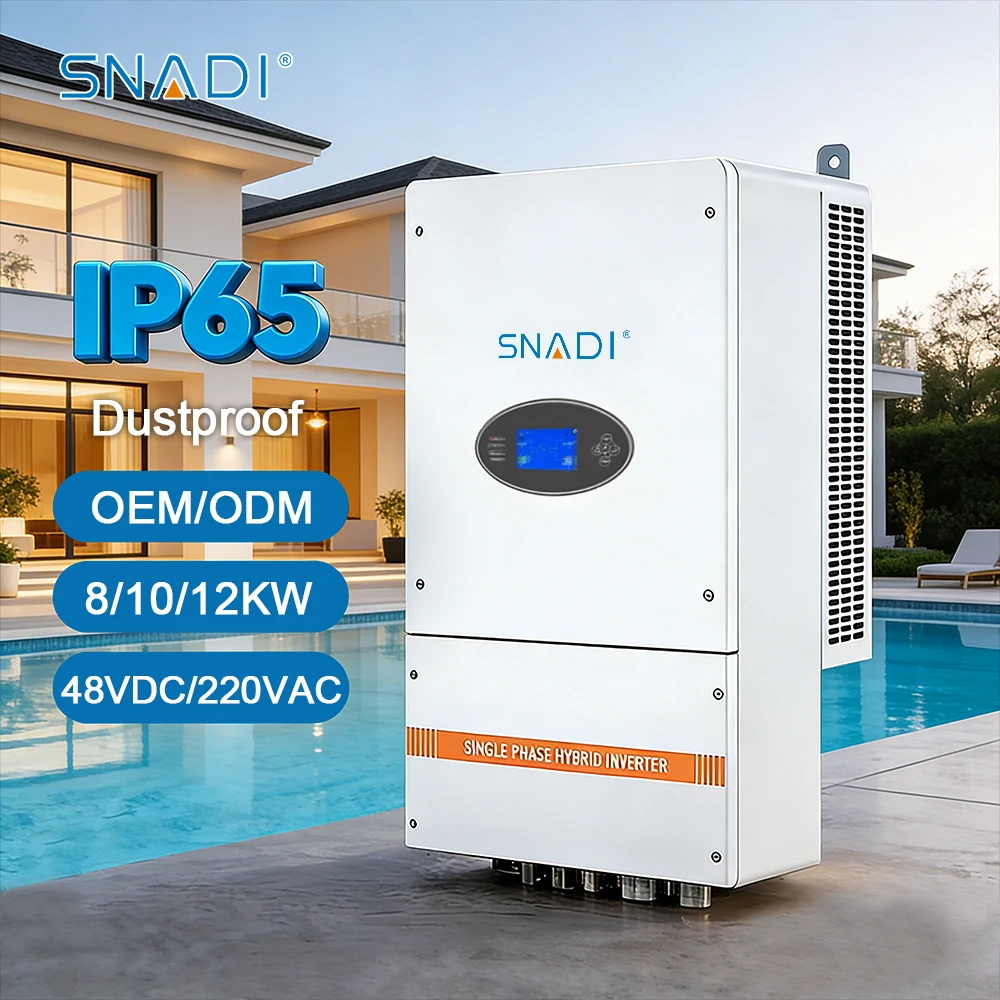 SNADI Factory Hybrid Solar MPPT Inverter 8km 10KW 12km Three Phase 48V Pure Sine Wave IP65 Protection DC AC Converter