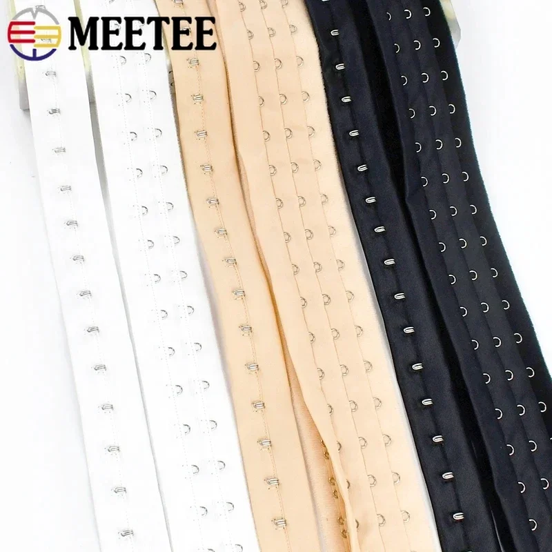 1Yard 3 Rows Bra Extender Underwear Adjust Hook Back Buckle Corset Extension Strap Ribbon Tape DIY Band Sewing Accessories