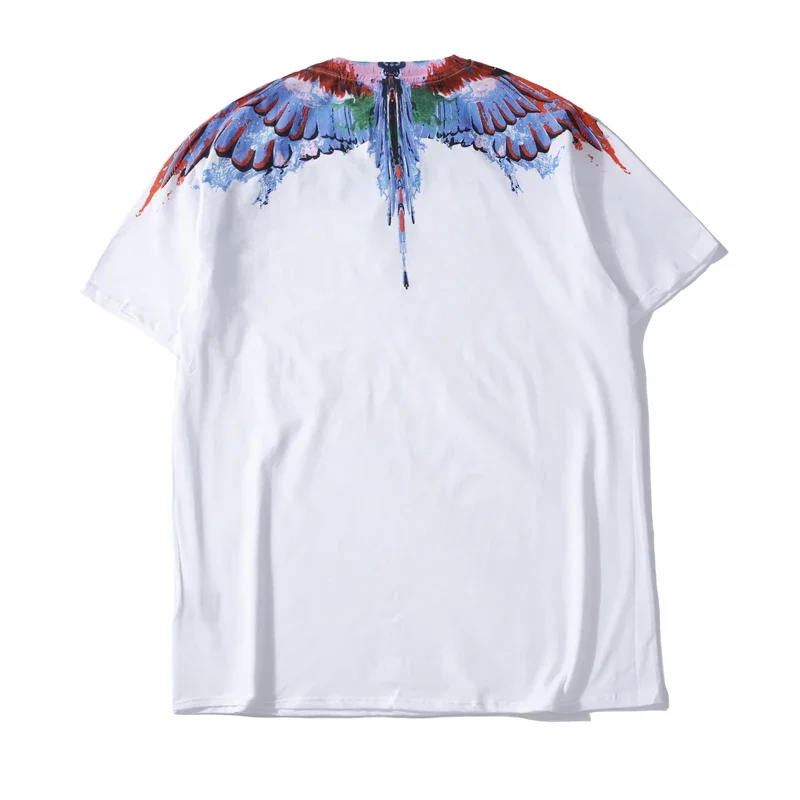 الأصلي الرجال النساء التجفيف السريع تي شيرت MARCELO BURLON MB العلامة التجارية أجنحة طباعة تي شيرت الرياضة عادية Y2K الشارع قصيرة الأكمام