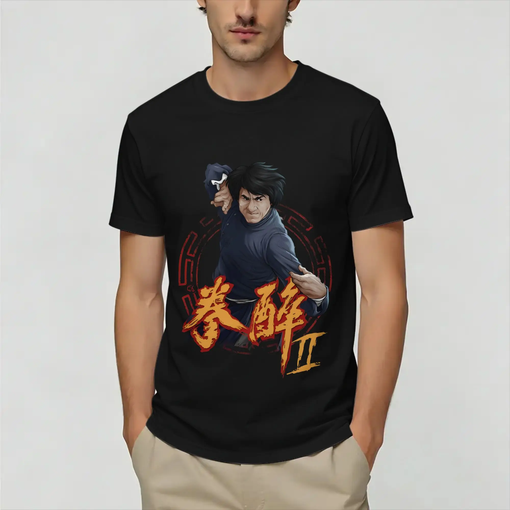 Jackie Chan Drunken Masters T Shirt Summer  Novelty T Shirts Men Pure Cotton O-Neck Plus Size Tees Short-Sleeved  Tshirt