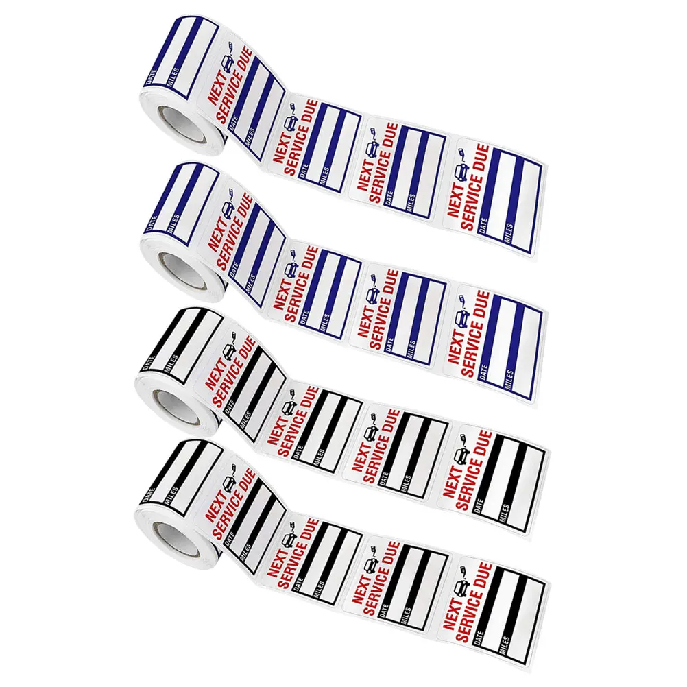

4 Rolls Maintenance Service Tags Car Oil Changing Sticker It Can Move Change Reminder