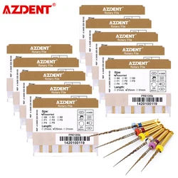 AZDENT 10 Packs lime endodontiche dentali File conico grande Gold Taper NITI Rotary File Engine Use SX-F3 25mm Dental Lab Instrument