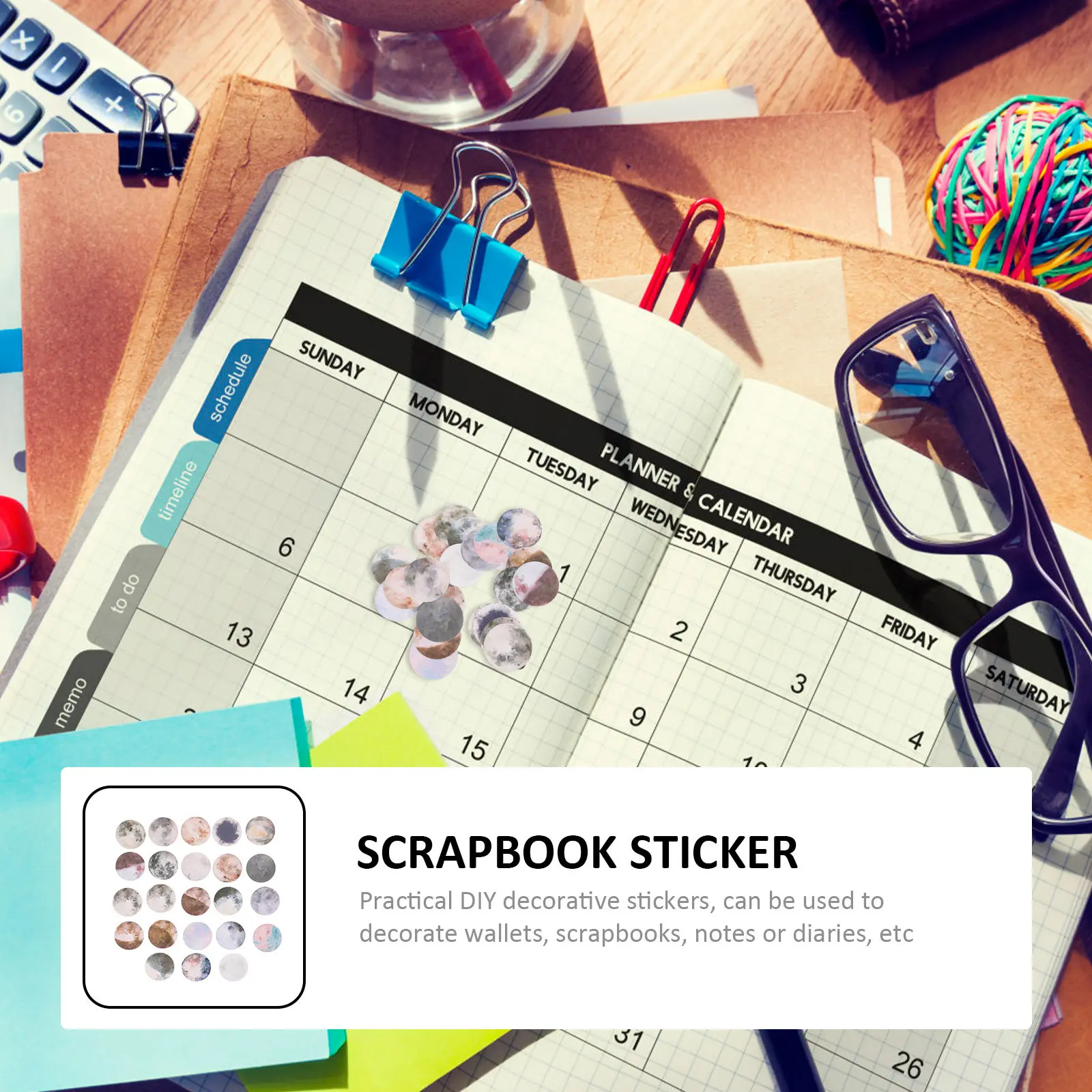 

6 Boxes Stickers Wedding Scrapbook Sticker Hotel Moon DIY Paper Sealing Sticker for Diary Gift Packaging Folder Label