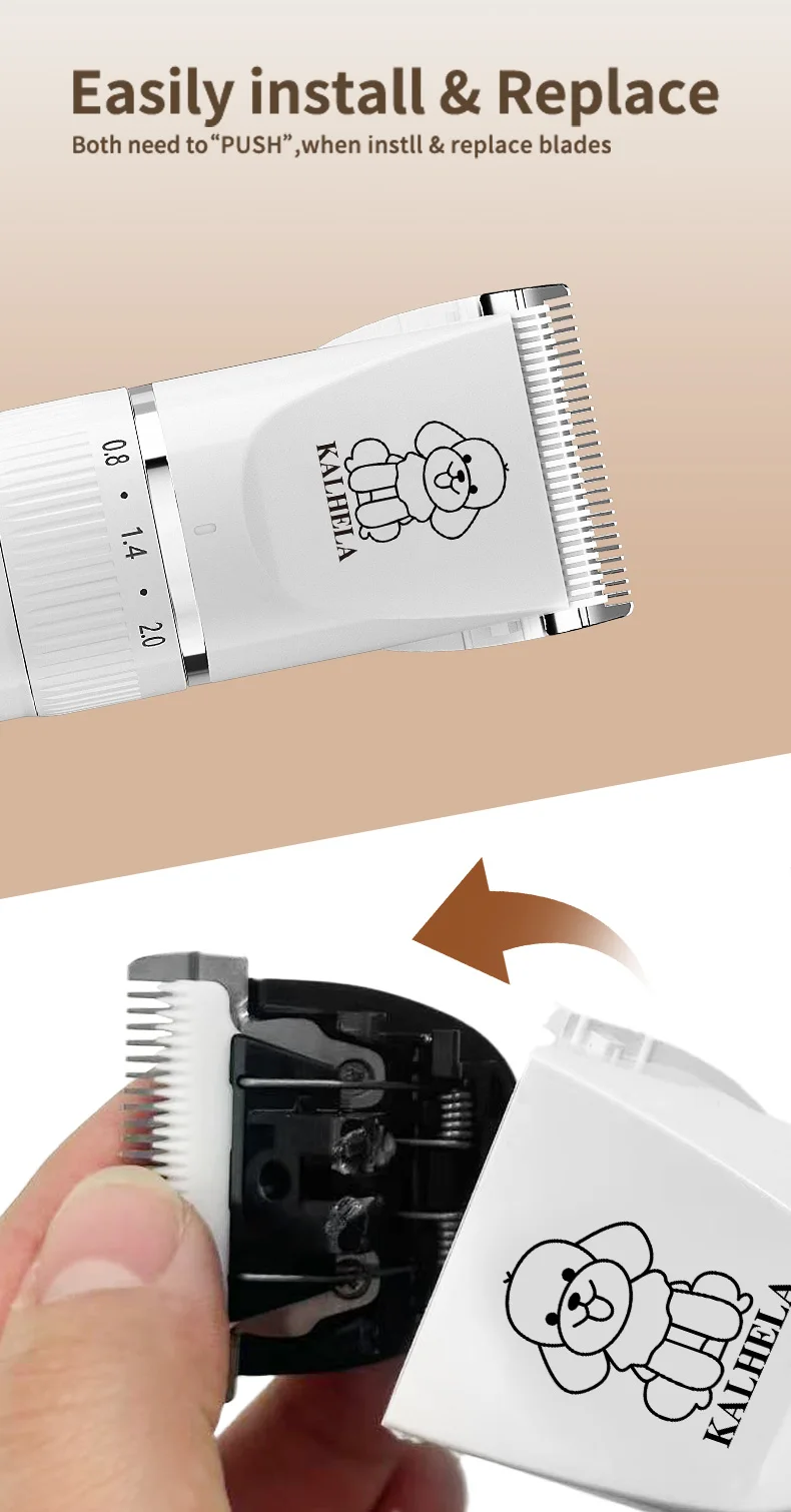 Wiederaufladbares Kabelloses Tierpflege-Set - Elektrisches Haarschneidegerät für Hunde und Katzen mit Hauptschneider und Digitalem Pfotentrimmer – Detail 3