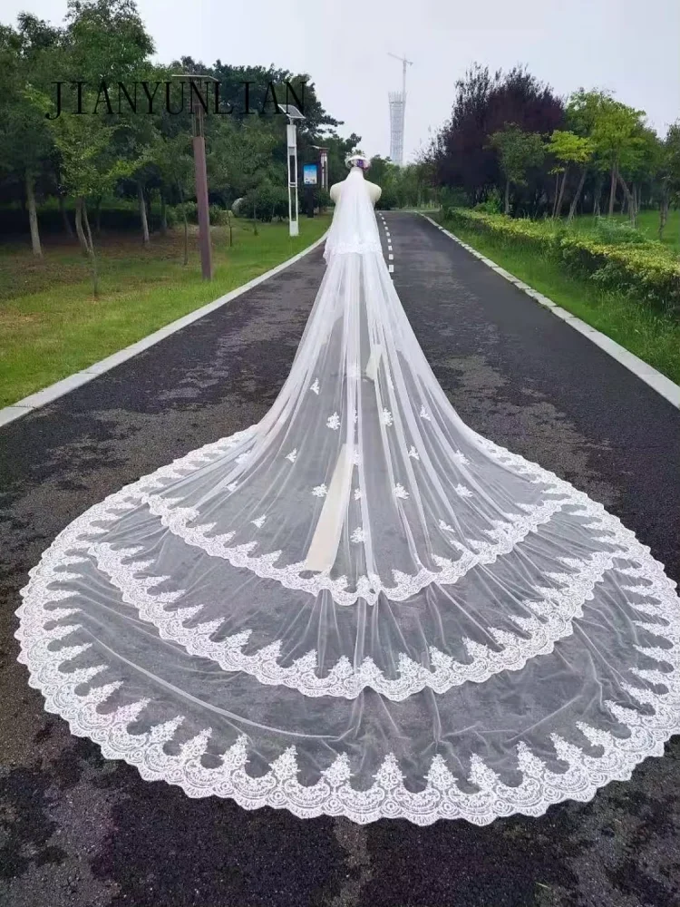 

Индивидуальные настоящие фотографии, 2-слойная кружевная фата с блестками, 5 метров, лесная свадебная фата собора с расческой, длина 5 м, 2 T, фата