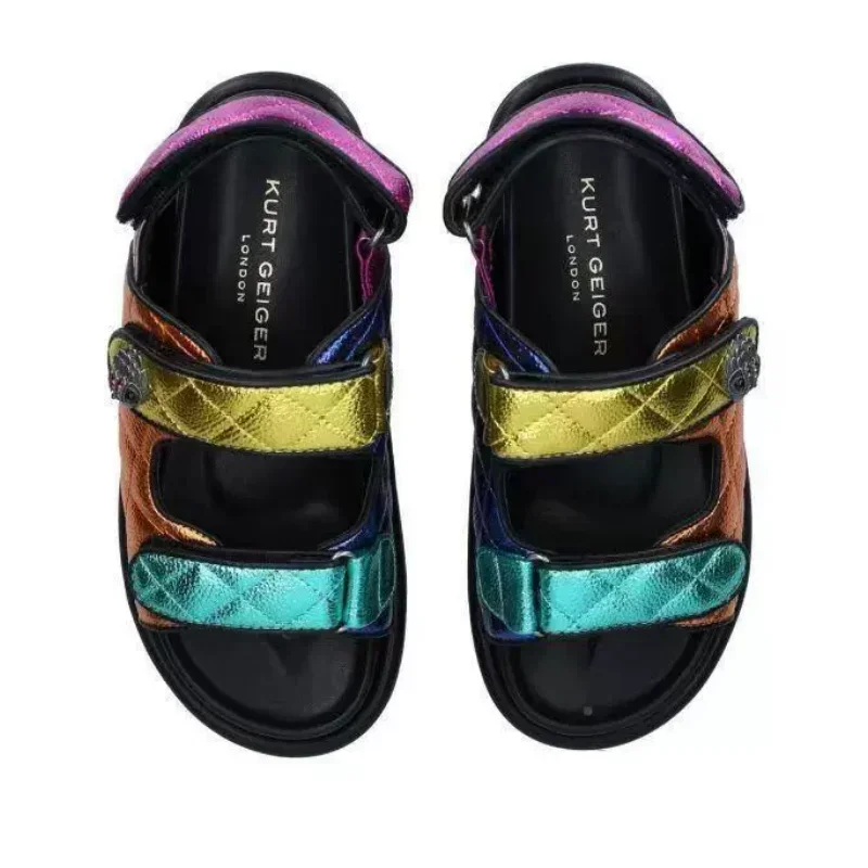 Colorful Thick Bottom Beach Sandals New Round Toe Classic Style Sandals Large Size Colorful Platform Summer Sandal For Women