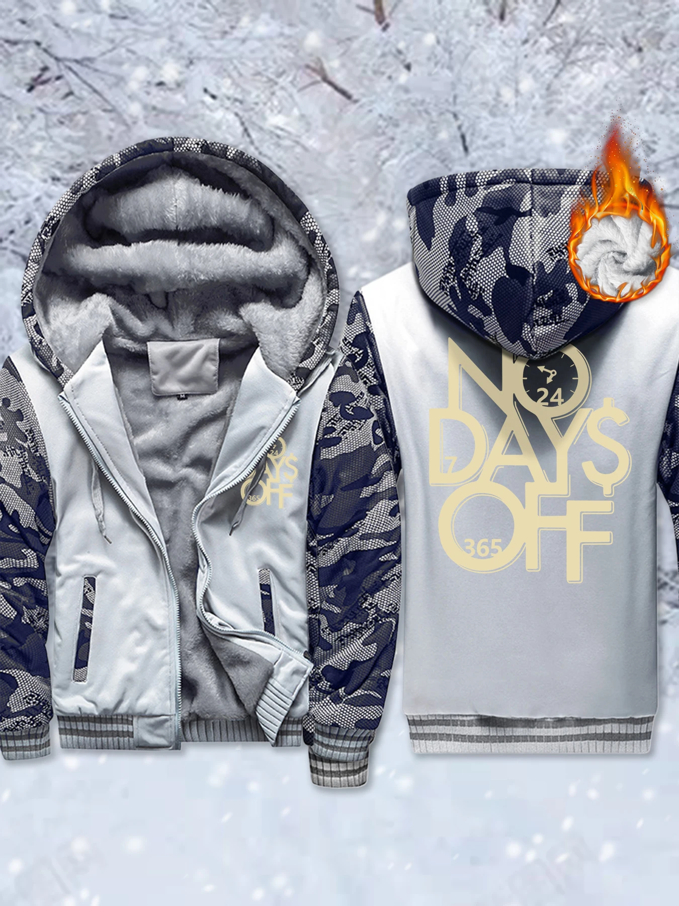 

No Days Off Basics с принтом, теплые куртки, мужская зимняя утепленная спортивная одежда, удобная толстовка на молнии, флисовое модное пальто, мягкий уличный топ