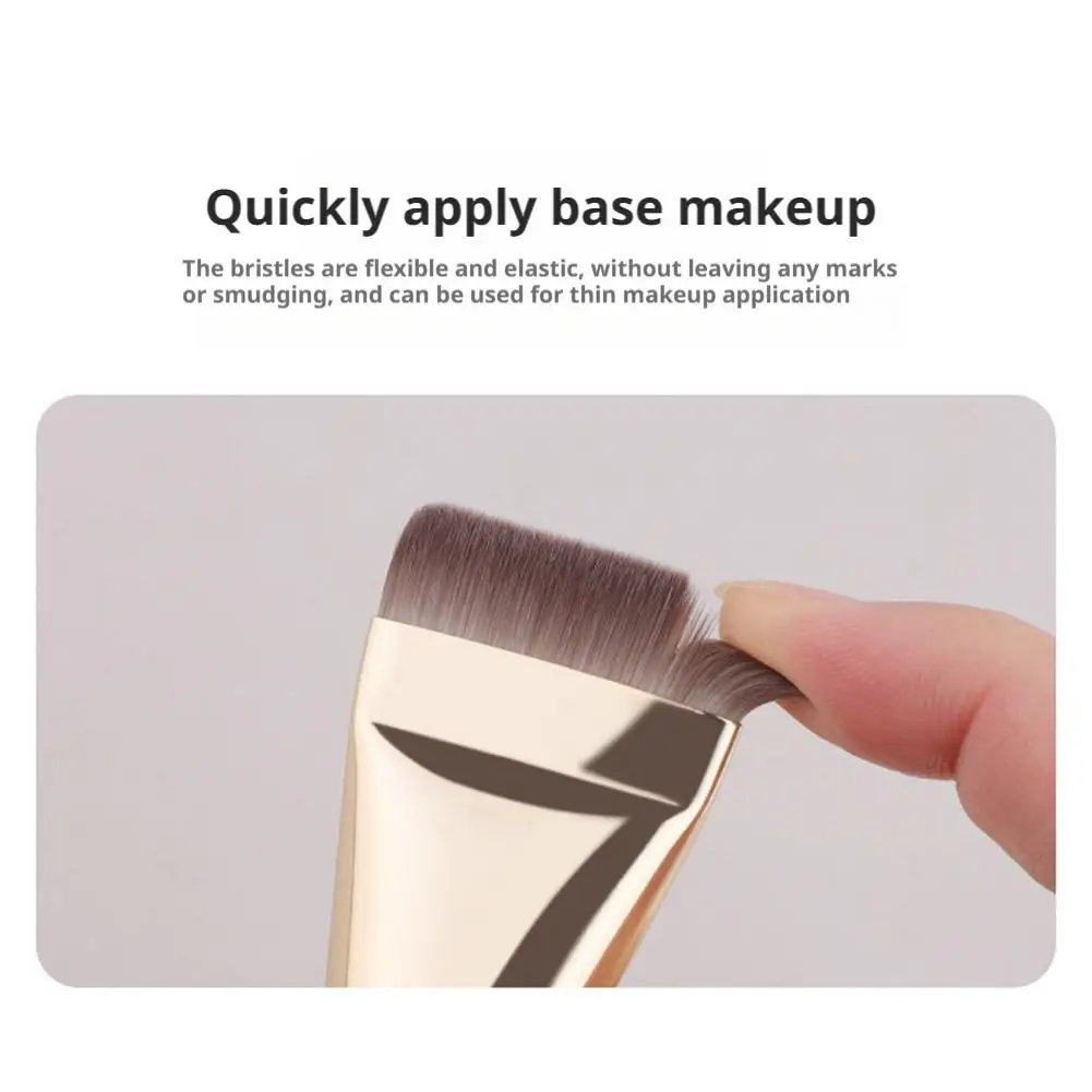 초박형 플랫 탑 파운데이션 브러쉬, 줄무늬 없는 리퀴드 및 쿠션 메이크업 어플리케이터, 매끄러운 블렌딩 전문 페이스 브러쉬