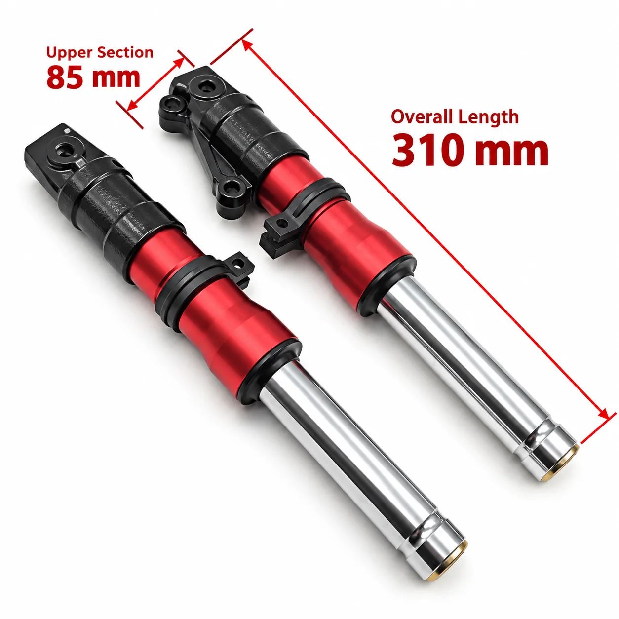 310mm Motorcycle Front Fork Shock Absorber Short Suspension Pair for Scooter Moped Custom Replacement Parts